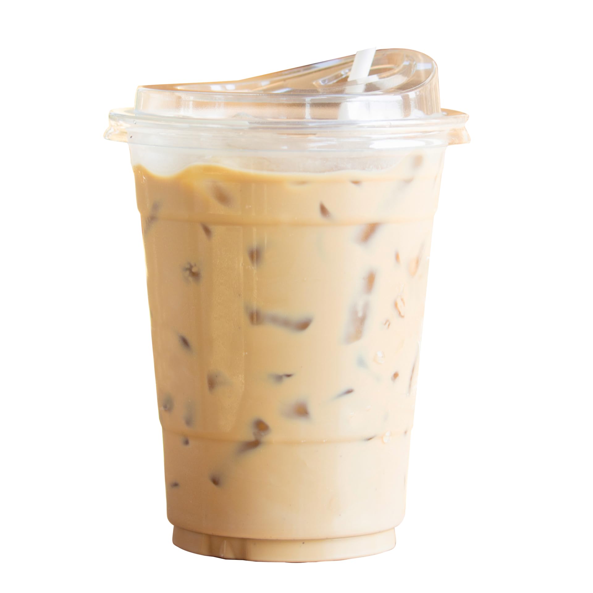 AIOS PET Recyclable Takeaway Cups with Sip-Through lids. Pk50. 400ml/12oz. for Drinks on The Move/fits Most car Holders. Suitable for hot & Cold Drinks.