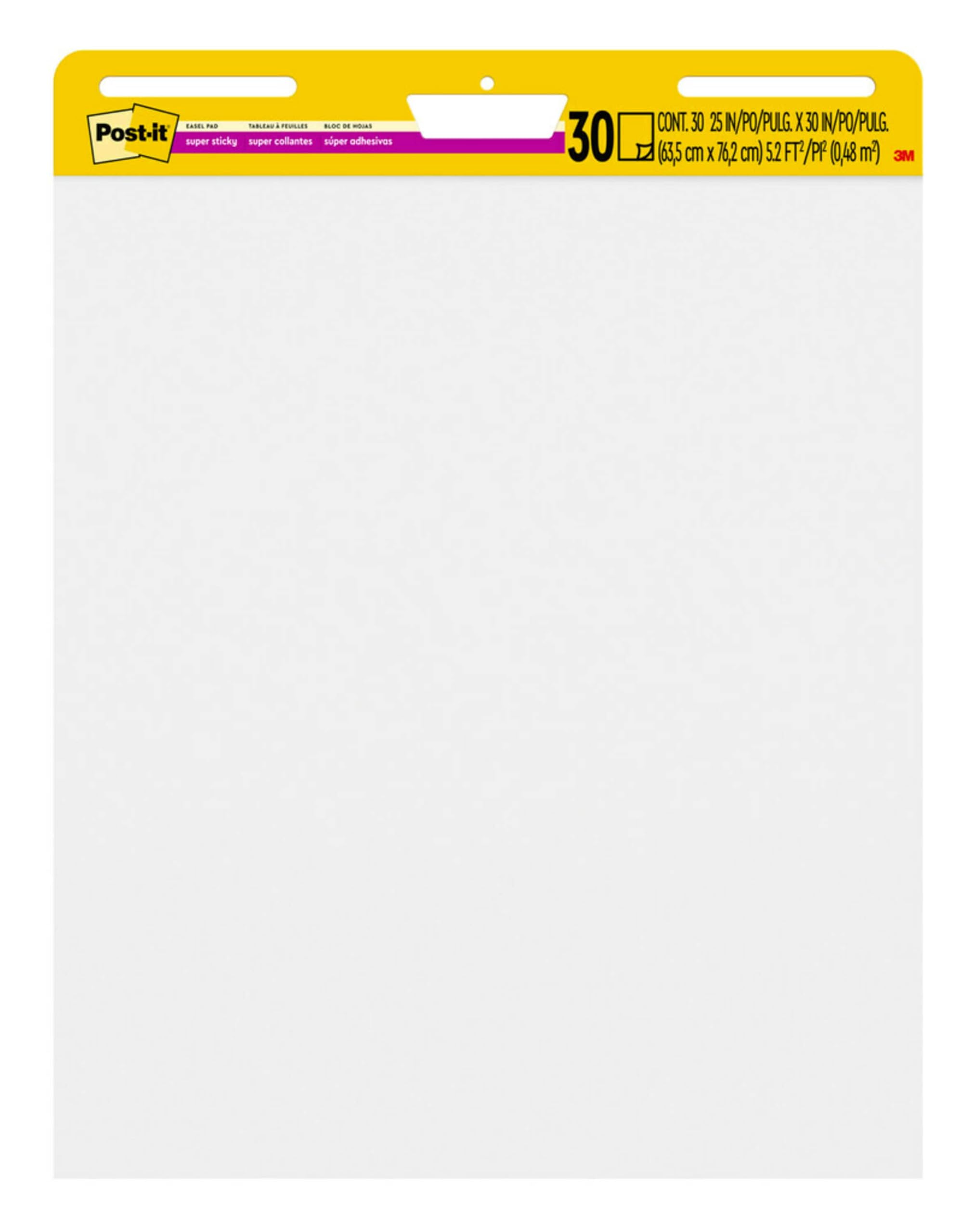 Post-it Super Sticky Easel Pad, 25 in x 30 in, White, 30 Sheets/Pad, 4 Pads/Pack, Great for Virtual Teachers and Students (559 VAD 4PK)