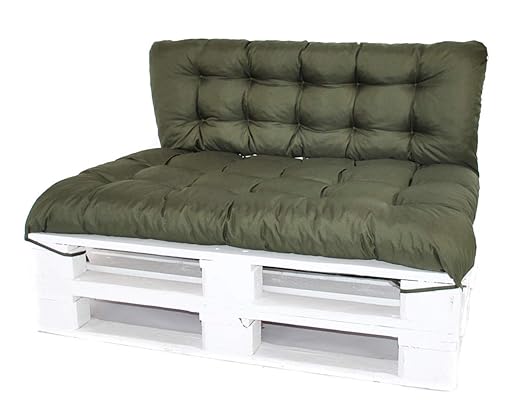 Mayaadi Home Palettenkissen Sitzkissen Euro Paletten Palettenauflage MH-DA-01 Olive 120x60x12cm