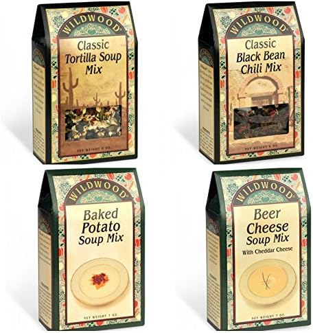 Wildwood Soup Mix Bundle (4 Pack): Classic Black Bean Chili, Classic Tortilla, Beer Cheese and Baked Potato