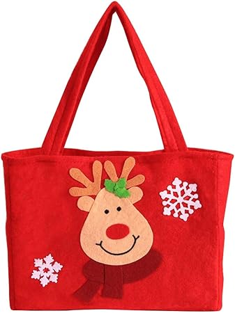 Christmas Bag Wedding Party Gift Handbag Party Favors Christmas Decoration Bag for Apple Candy Gift Home Party 3 Pack(12.99 x 9.05in-Deer)