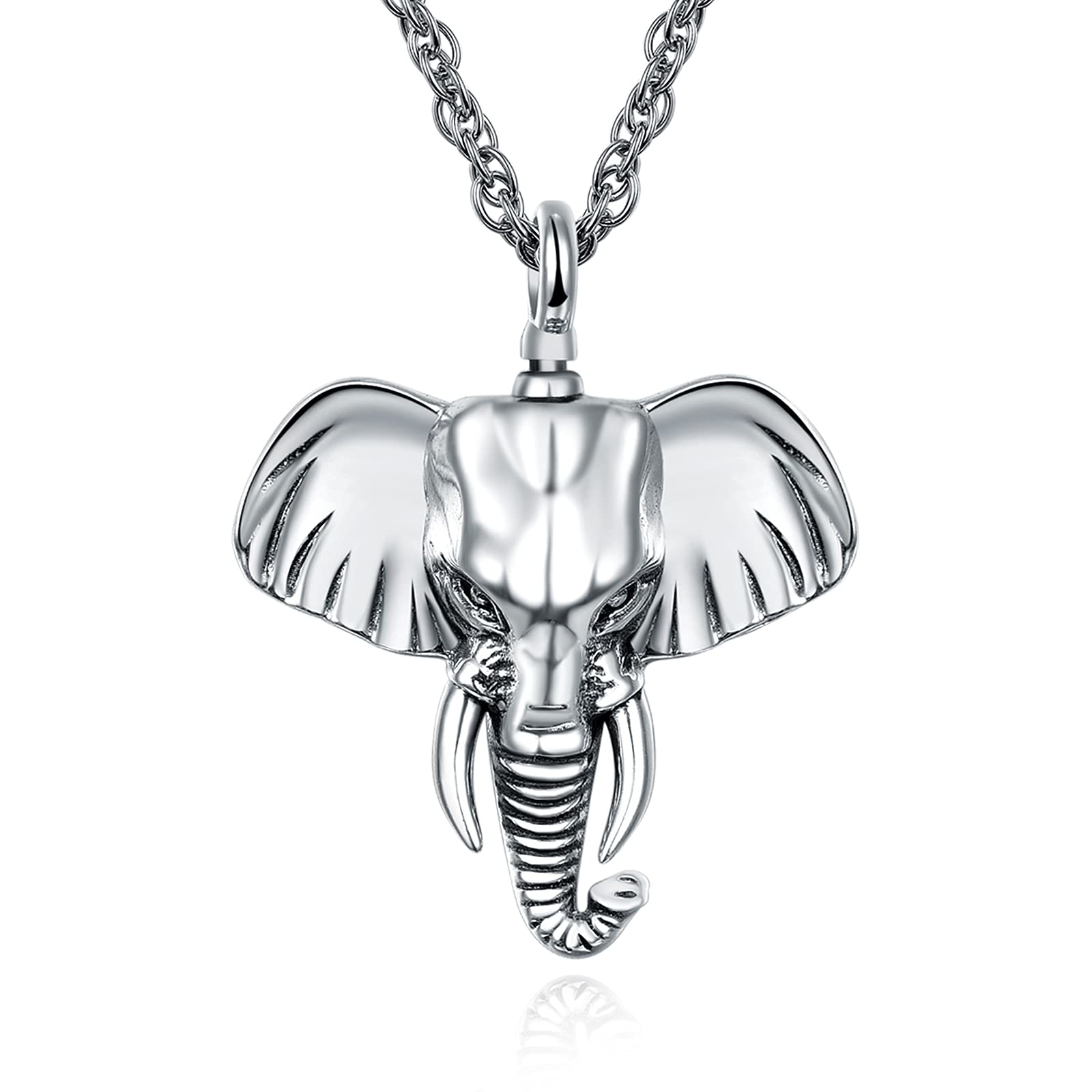 praymos Ashes Necklace Urn Jewellery 925 Sterling Silver Elephant Pendant for Cremation Keepsake Memorial Gifts for Men Women