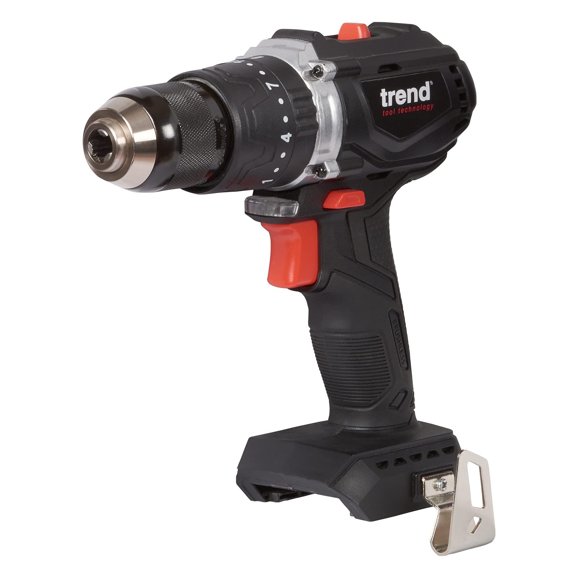Trend 18V Cordless Brushless Combi Drill, Bare Tool (Battery & Charger Sold Separately), T18S/CDB