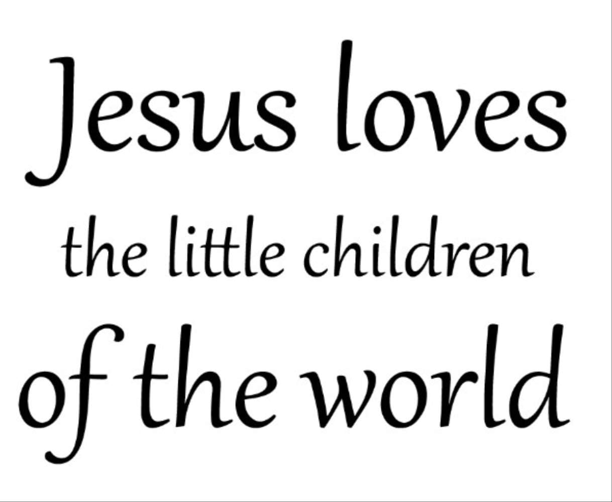 Wall Sticker, Beauty Jesus Loves The Little Children Of The World Wall Decals 57x74cm For Kids Room Living Room Removable Pvc Home Decor