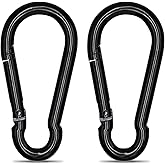 Large Carabiner Clip Hook, 4 inch 2 pcs Black Heavy Duty Spring Snap Hook Key Chain, Carabiners Clips for Outdoor Camping, Swing Set, Hammock, Hiking Travel, Fishing, Quick Link Keychain