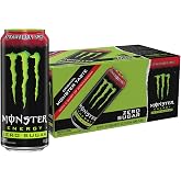 Monster Energy Zero Sugar Strawberry Shot, Green, Original, Free Energy Drink, 16 Ounce Can (Pack of 15)
