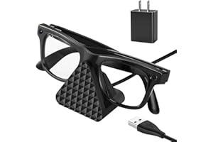 HARLAFOU Charging Stand & Cable for RayBan Meta Wayfarer, Skyler & Headliner Oakley Meta HSTN Charger, USB-C Smart Glasses Charging Dock with LED Indicator (Black)