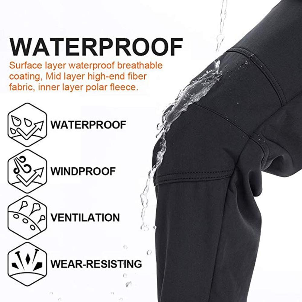 Women's Hiking Waterproof Pants Outdoor Windproof Fleece Lined Soft Shell Insulated Winter Pants Fishing Safari Travel: Clothing