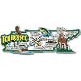 Tennessee Jumbo State Magnet by Classic Magnets, 5.5" x 2", Collectible 3D Rubber Vintage-Style Souvenirs and Gifts Made in the USA