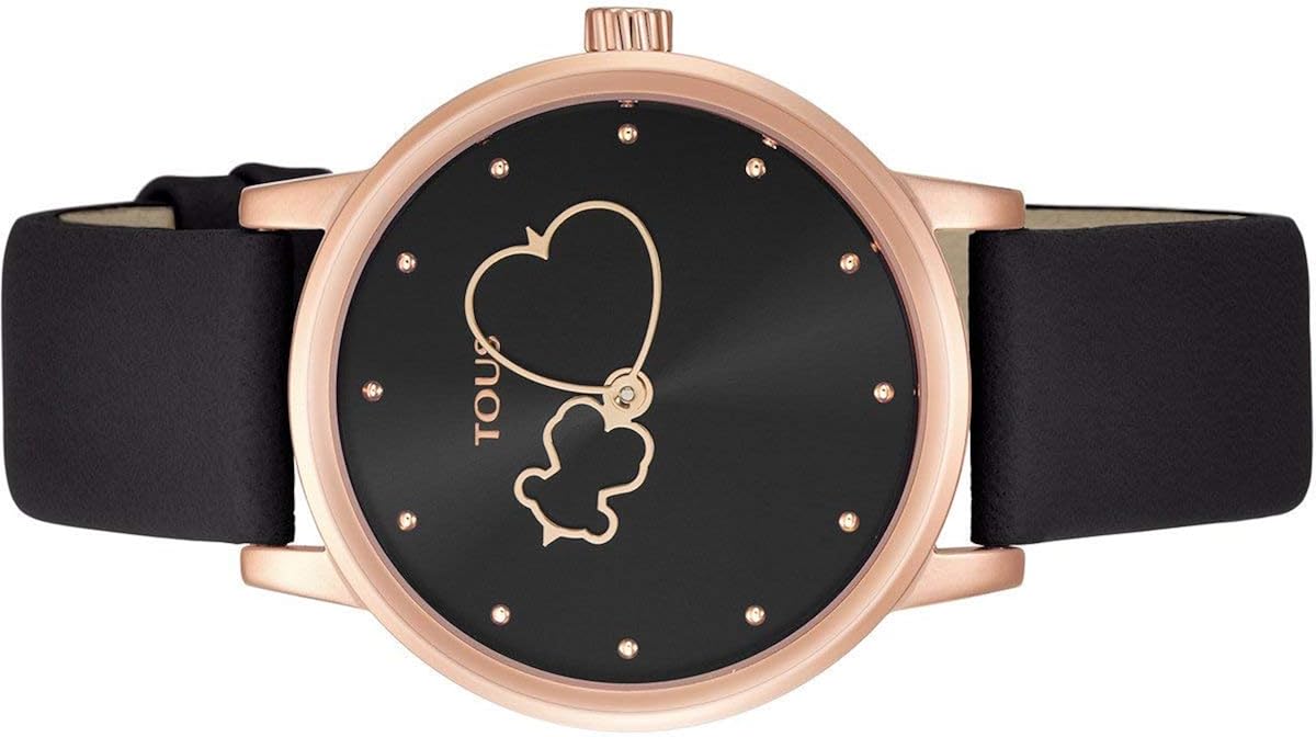 Reloj Tous Bear Time de acero IP rosado con correa de piel ...