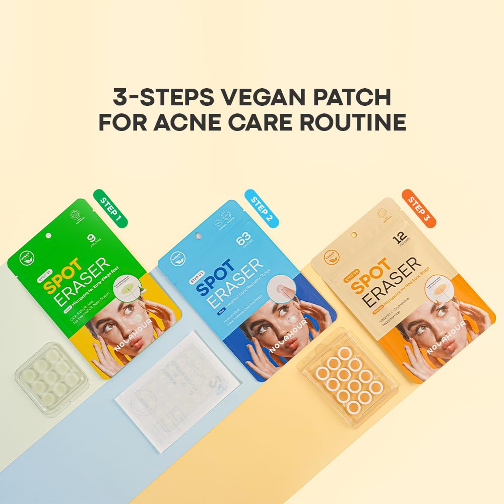 Spot Eraser Set of 84 Patches | Pimple Patches for Face for All Stages of Pimples | Face Patches that Feature Hydrocolloid Patches for Faster Results | Dark Spot Patch Pimple Set