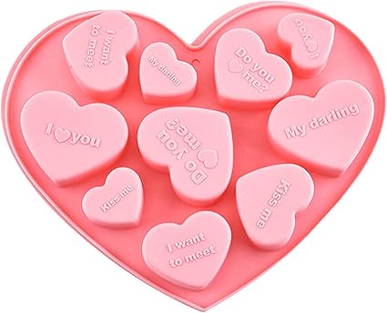 Mould valentijnsdag siliconen valentine molds hart pastry groothandel Amazon.com: Valentine's Day Heart Shape Silicone Molds with Letter Cave