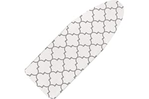 Memeaty Ironing Board Cover and Pad 18x49 Inch Standard Ironing Board Cover with Elastic Edge and Hook and Loop Fasteners Scorch and Stain Resistant Cotton Ironing Covers with Thick Padding