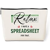 jeilink Accountant Gifts Funny Makeup Bag Excel Gifts Office Accessories Supplies Humor Office Gifts for Women Coworker Accountant CPA Birthday Graduation Boss Day Cosmetic Bags Travel Toiletry Bag