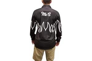 MY PARTY SHIRT Ernie Mccracken Bowling Shirt - Costume & Everyday Wear Long Sleeve Button Up - 90s Bowler Movie Gift - MCC Flames Black