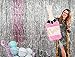 3.25 x 6.7 ft (2 Pack) Tinsel Foil Fringe Curtains Party Decorations Photo Booth Backdrop | Wedding Décor Baby Shower Graduations Valentine Day Bachelorette Birthday Decorations (Silver)