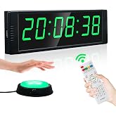 YZ Gym Timer Clock for Home Gym, Fitness Timer with Stopwatch Button, Large Digital Stopwatch Countdown Clock, 12/24H Digital Wall Clock