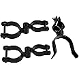 VIVIDA 1-3/8" x 2-3/8" Chain Link Gate Hinge Latch Kit, Include Female & Male Hinges, 1-3/8" x 2-3/8" Gate Fork Latch(1 PCS), Black Powder Coated, Black Chain Link Fence Parts