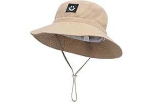 HUUFLYTY Baby Sun Hat Smiling Face UPF 50+ Beach Toddler Bucket Hat for Baby Boys and Girls, Toddler Kids Wide Brim Sun Hats Cap