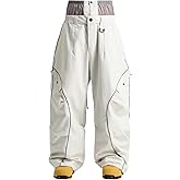 GSOU SNOW Men’s Snowboard Pants Waterproof Women Baggy Ski Pants Reflective Stripe Insulated Winter Snow Pants