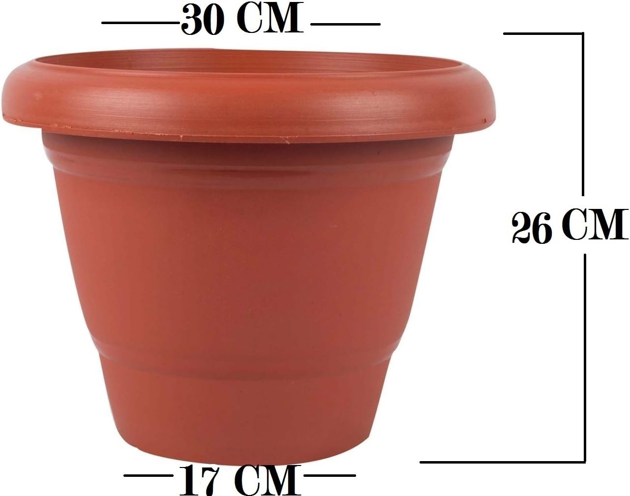 First Smart Deal 12 Inch Planter Pot with 9 Inch Tray Pack of 5 - Brown