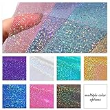 David accessories Holographic Printed Faux Leather Sheet Dot Pattern Laser Synthetic Leather Fabric 7 Pcs 8