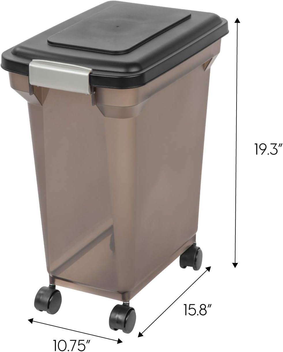 Pet Supplies : IRIS Premium Airtight Pet Food Storage Container, 22-Pounds, Smoke : Pet Food Storage Products : 