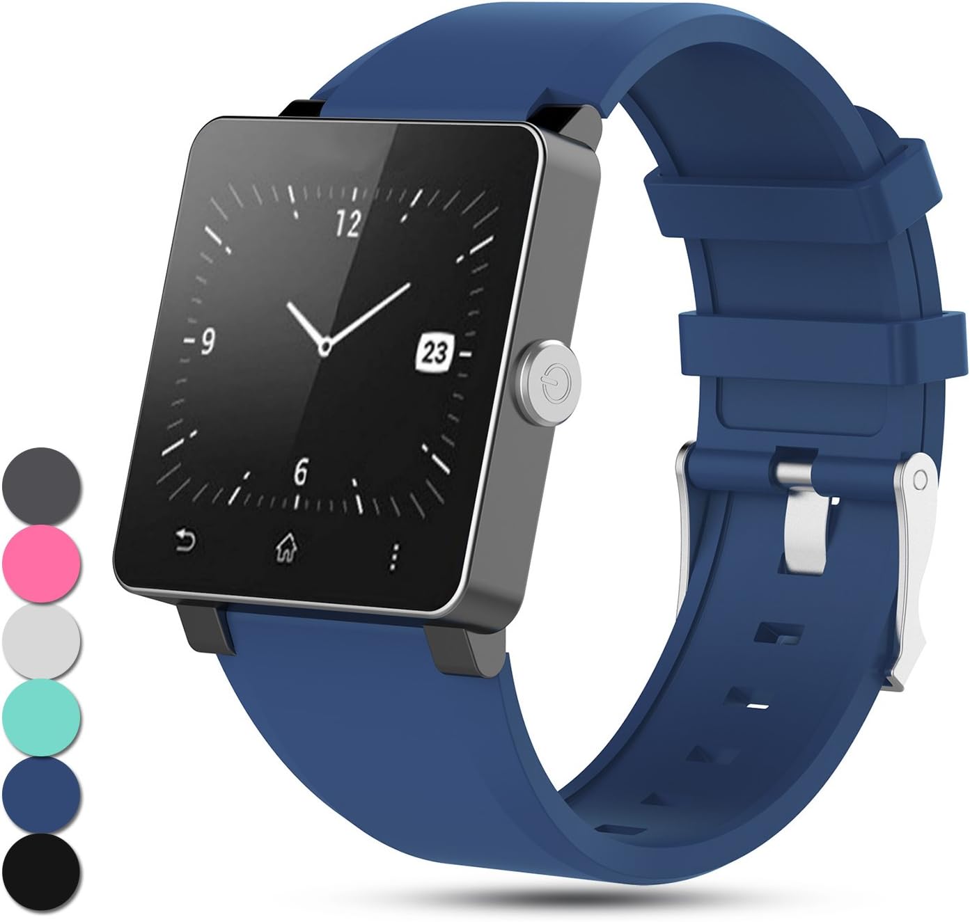 Feskio For Sony Smartwatch 2 SW2 Strap, Adjustable Replacement Soft Silicone Band Sport Accessory Wristband for Sony Universal SmartWatch 2 SW2