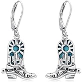 Western Earrings for Women Turquoise Cowboy Boot Dangle Drop Earrings Country Jewelry Birthday Gifts for Cowgirl Cowboy