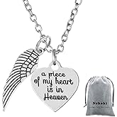 Memorial Jewelry A Piece of My Heart is in Heaven Necklace Heart Necklace-Sympathy Jewelry gifts for loss,in Memory of Mom Dad Grandpa Baby Loss Memorial Gift