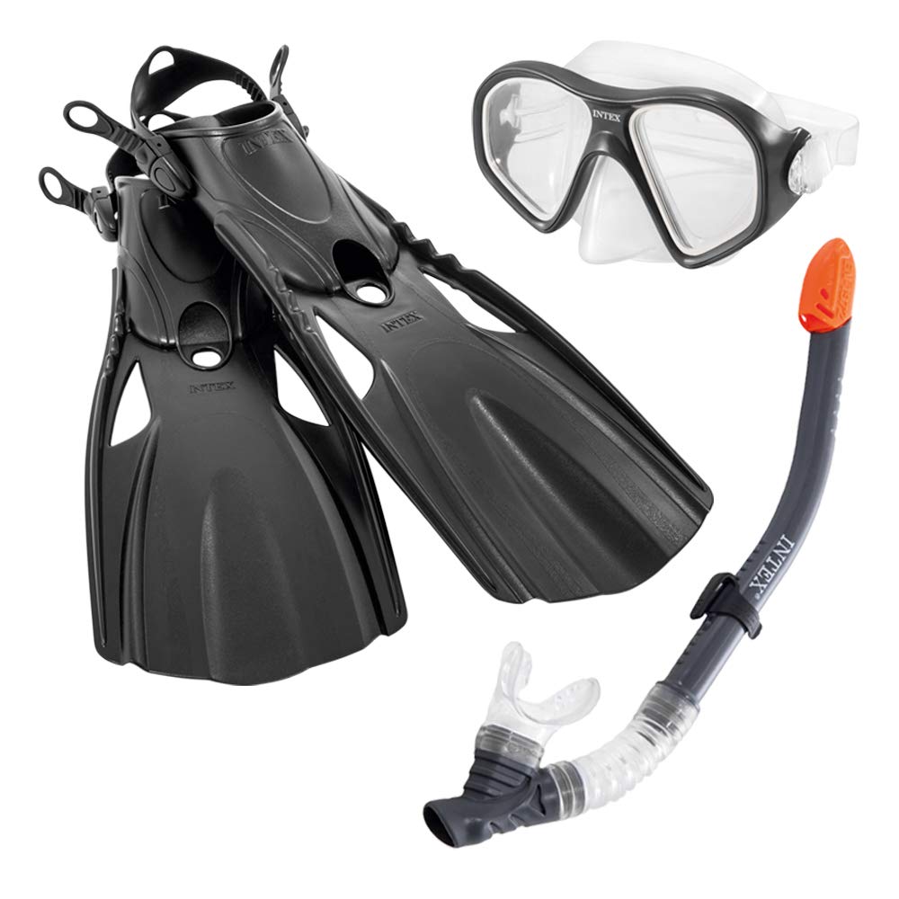 Intex 55657 Reef Rider Snorkel Mask & Flippers Adults Diving Snorkelling Set