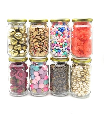 Satyam Kraft Round Glass Jar and Container(400 ml) with Rust Proof Air Tight Lid (8)