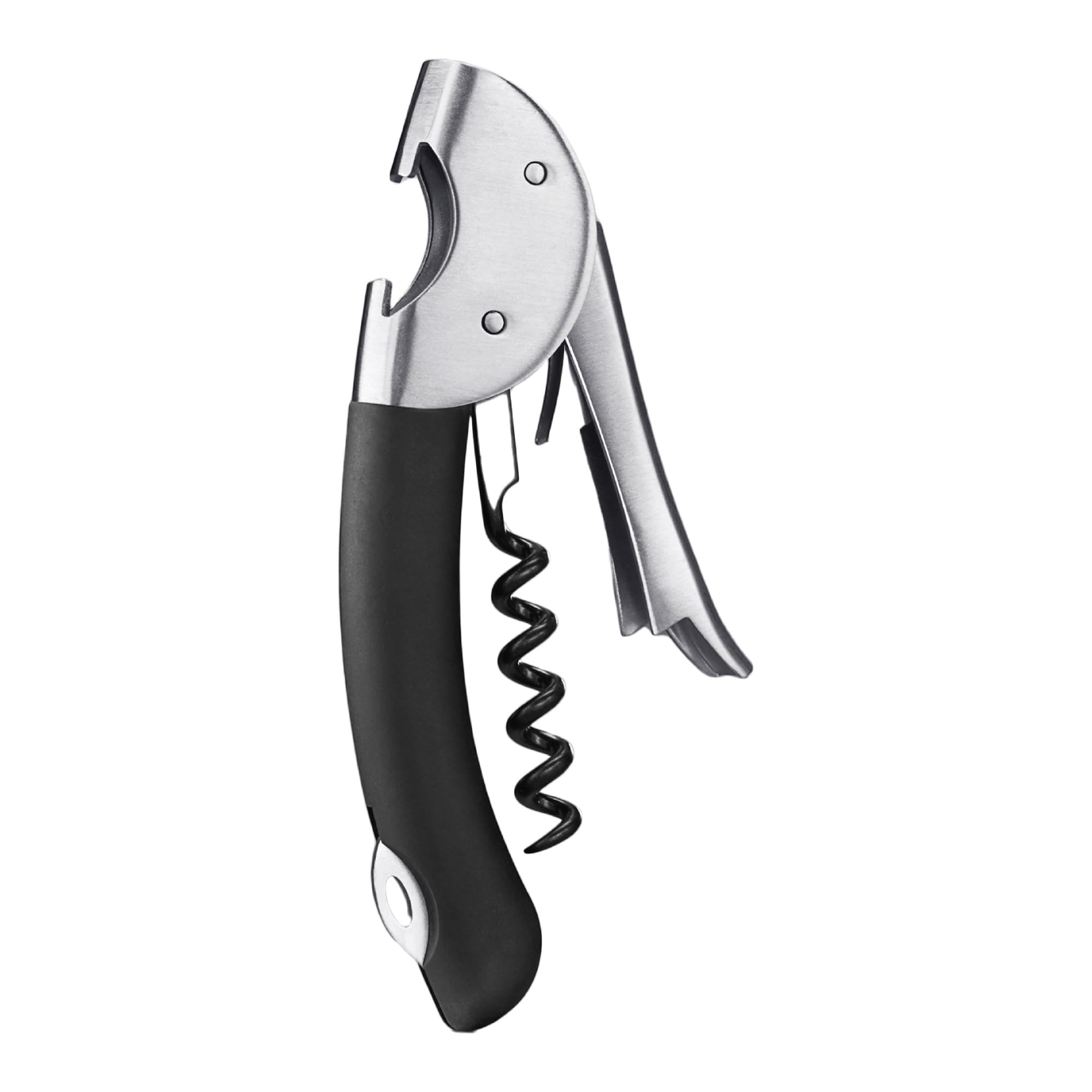 OXO Steel Double Lever Waiter's Corkscrew, Silver/Black