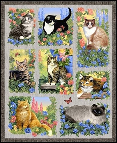 Blank Quilting Cat Fabric - Furr Ever Friends - Panel - 100% Cotton