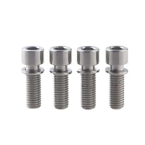 yaruijia M7 x 20 Zylindrische/Columniform Head Titanium Schraube mit Unterlegscheibe für Bike Bremse 4 Stück