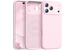 Ktele Magnetic for iPhone 17 Pro Case [Compatible with Magsafe] [Premium Silicone Satin-Smooth Touch] Slim Shockproof Anti-Scratch Microfiber Lining Case, 6.3 inch, Chalk Pink