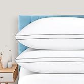 DolceLuna Pillows King Size Set of 2, Bed Pillow 2 Pack for Side & Back Sleepers, Hotel Quality Down Alternative Gusseted King Pillow for Sleeping, Soft and Supportive, White