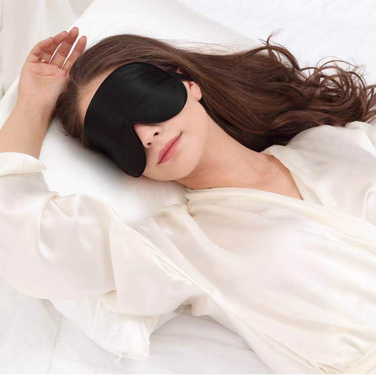 Alaska Bear Natural Silk Sleep Mask, Blindfold, Super Smooth Eye Mask (Black): Health & Personal Care