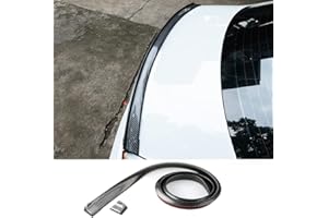 SXLOFTY Car Trunk Spoiler,Universal 4.9ft Carbon Fiber Pattern Rear Wing Decorative Strip, Spoiler Free-Punching Rubber Lip Sticker, Suitable for Tailgate, Roof, Bumper Scratch Protection (Carbon Fiber)