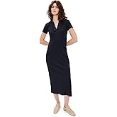 Vince Women's Rib Short Sleeve Polo Dress
