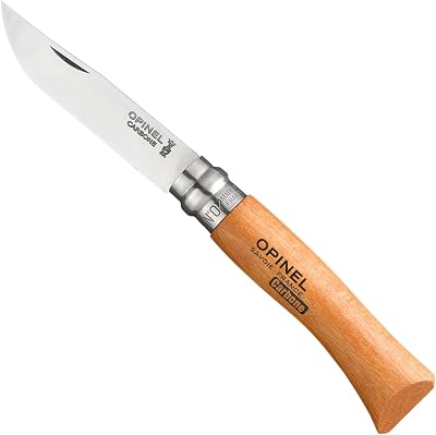 Opinel Lock Knife Carbon No.7 Beech Wood Handle