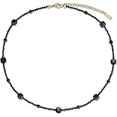 GAVU Crystal Necklace for Women, Onyx Spinel Beaded Necklace for Women