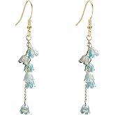 Solighter Bell Orchid Flower for Women Long Tassel Floral Dangling Earrings Lily Of The Valley Dangle Earrings Wedding Jewelry