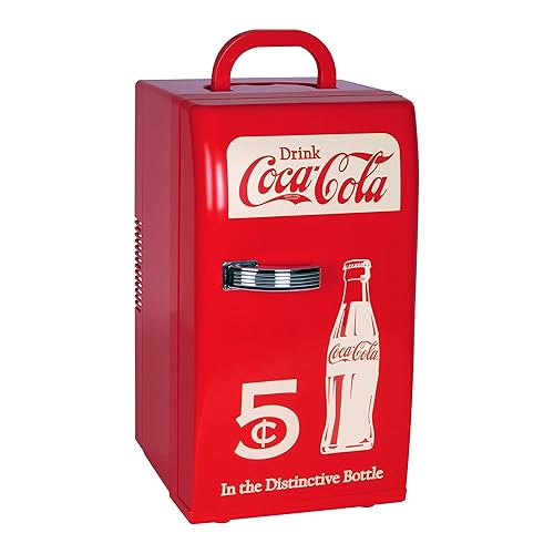 Coca Cola Mini Fridge Refrigerator for Bedroom Office, Portable