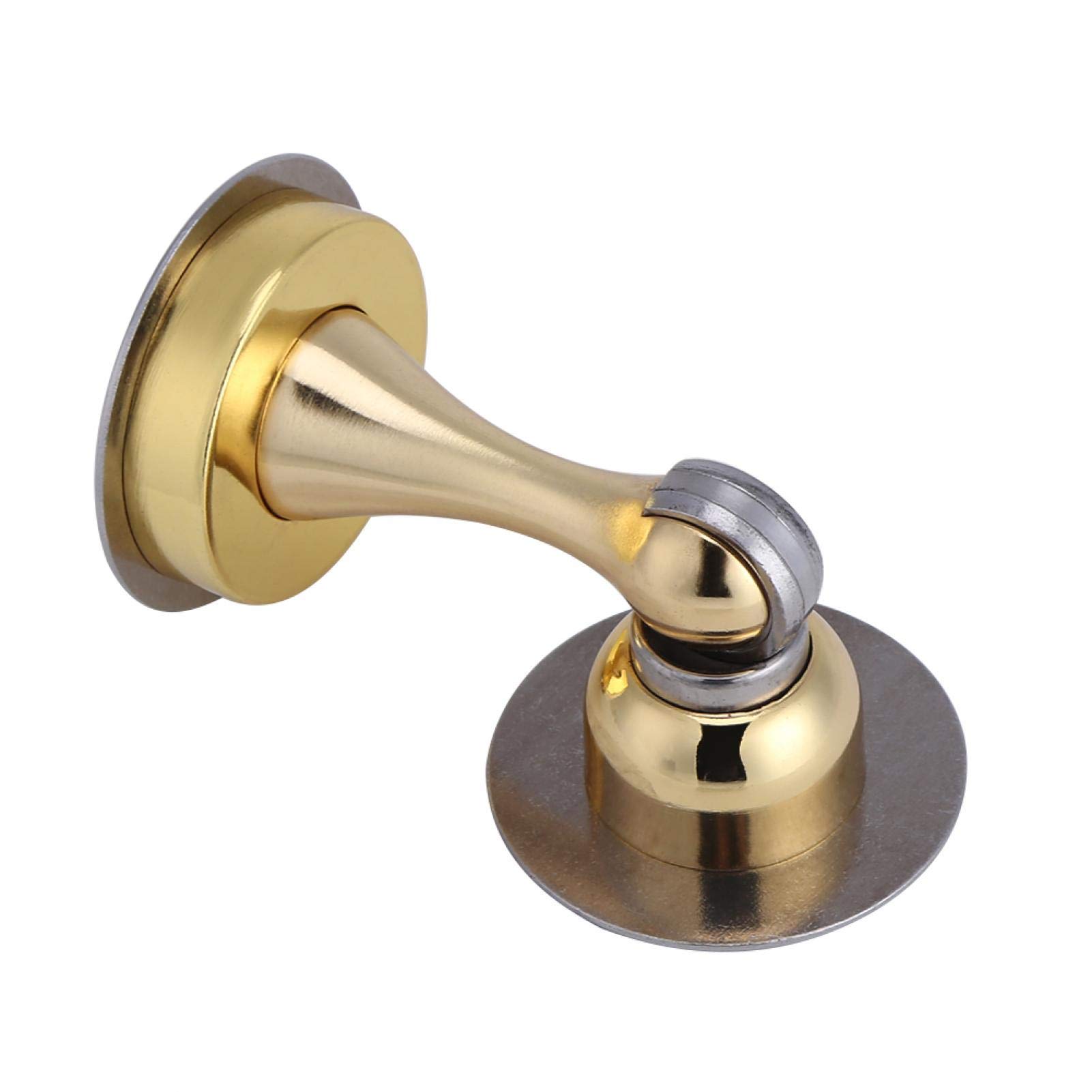 Magnetic Door Stopper, 304 Stainless Steel Door Holder with Bottom Bumper, No Need to Drill(Bronze)
