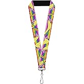 Buckle-Down Cartoon Network Lanyard, Adventure Time Lady Raincorn Poses Stripe Rainbow, Elastic