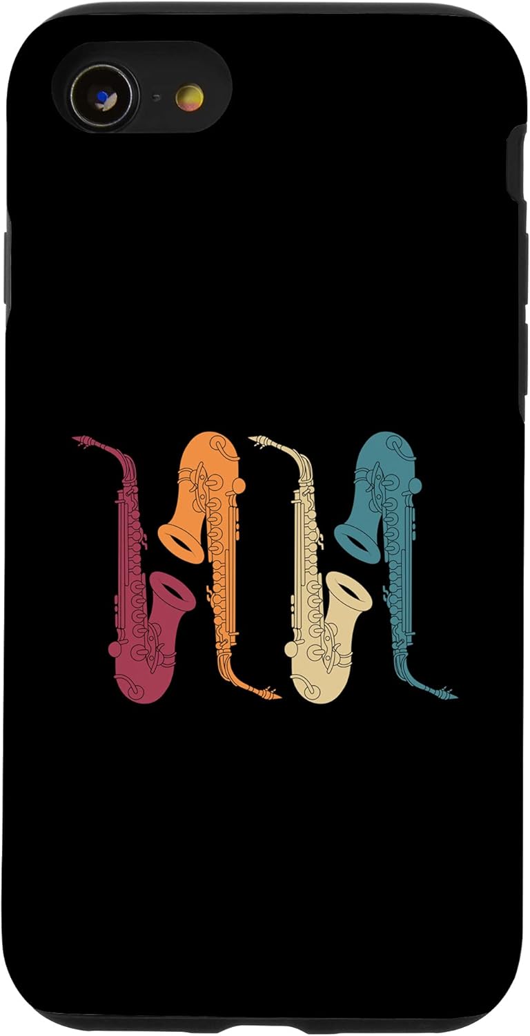 iPhone SE (2020) / 7 / 8 Retro Jazz Musical Instrument Saxophonist Saxophone Case