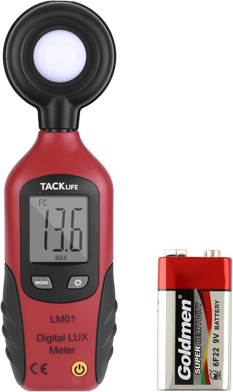 Tacklife LM01 Classic Digital Light Meter Handheld Foot Candle Meter