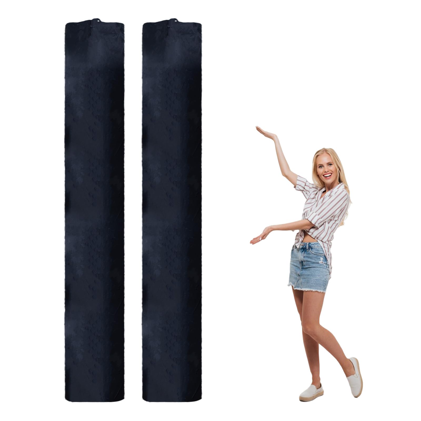 NICENEEDED 2 Pcs Large Rug Storage Bag, Protection for Rolled Rug 20 x 92 Inch, Oxford Cloth Drawstring Carpet Storage Pouch Rolled Rugs Moving Bag for Indoor Outdoor Carpet Storage Packing(Black)