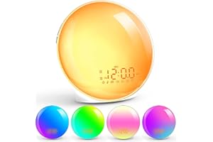 JAKATV Sunrise Alarm Clock Wake Up Light for Kids, Heavy Sleepers, Adults, Teens, Alarm Clocks with Sunrise Simulation, Sound Machine, Night Light, FM Radio for Bedroom, Xmas Gifts for Teenage Girls Boys